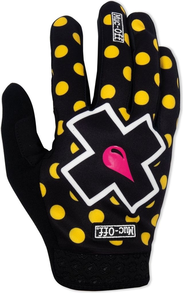 Muc Off Unisex Fahrrad Handschuhe , Gelb Polka, 2XL