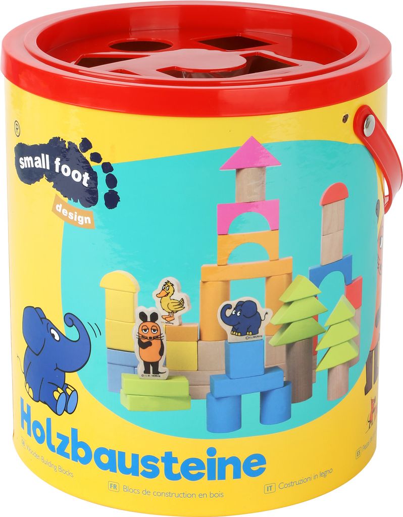 Die Maus Holzbausteine mit dem Elefanten Produktbild 