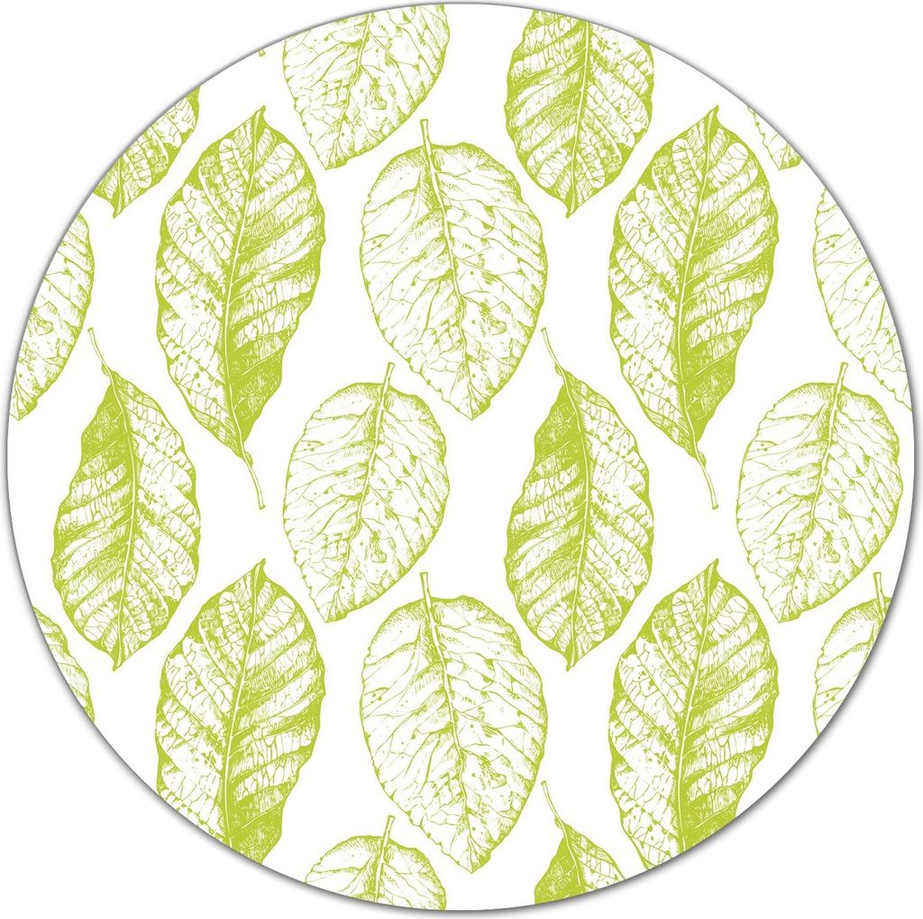 Glas-Herdabdeckplatte Glaskeramikkochfeld-Abdeckung Schneideplatten - 40 cm - Blätter Weiß-grün