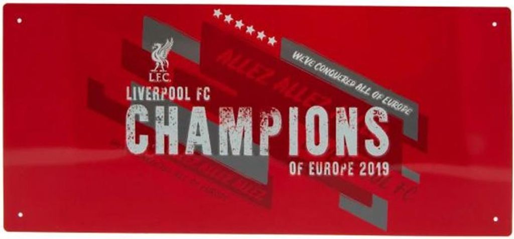 Liverpool FC - "Champions Of Europe" Metall Straßenschild BS6453 (Einheitsgröße) (Rot)