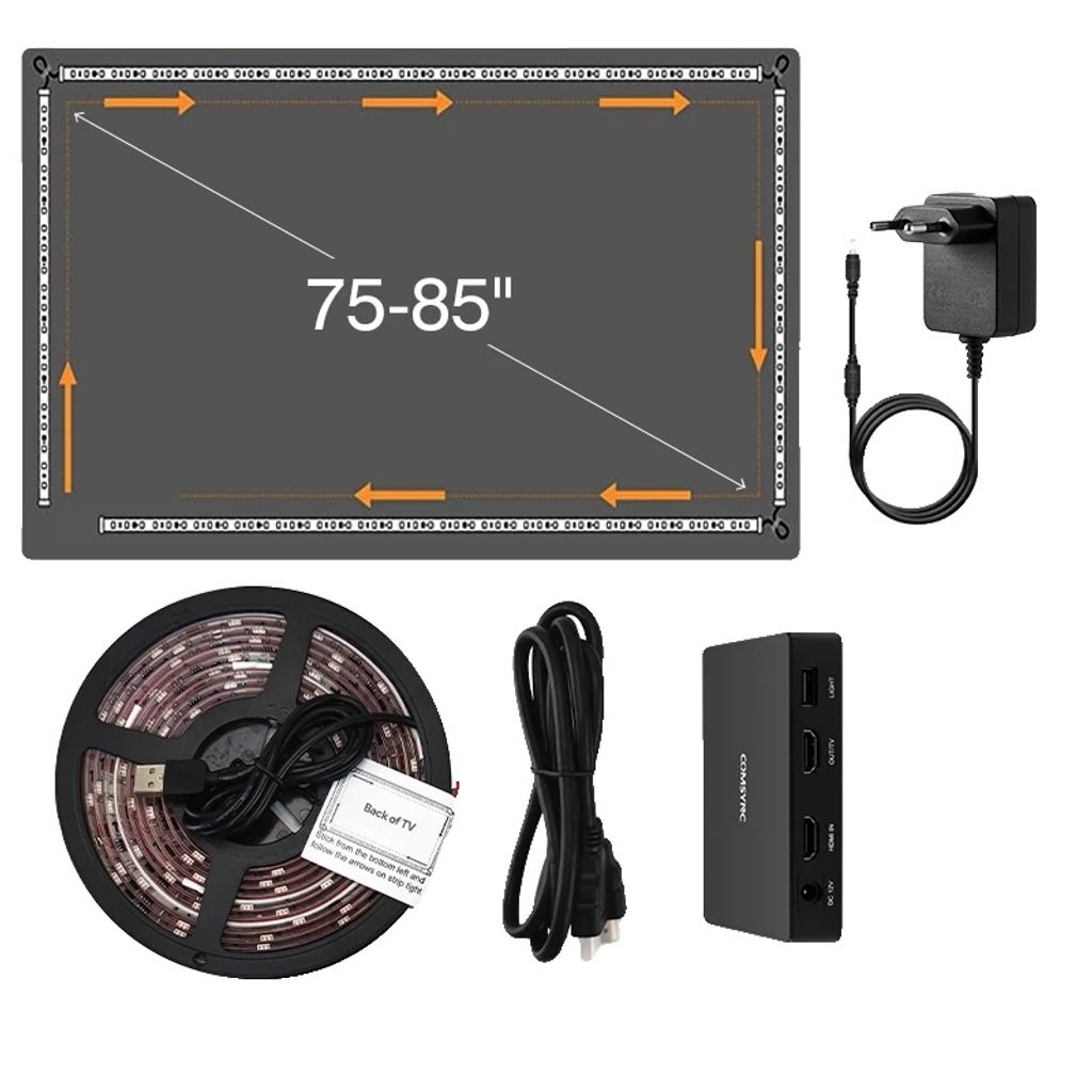 Podświetlenie LED TV, zgodność z 4K HDMI, dynamiczna Zdjęcie produktu 