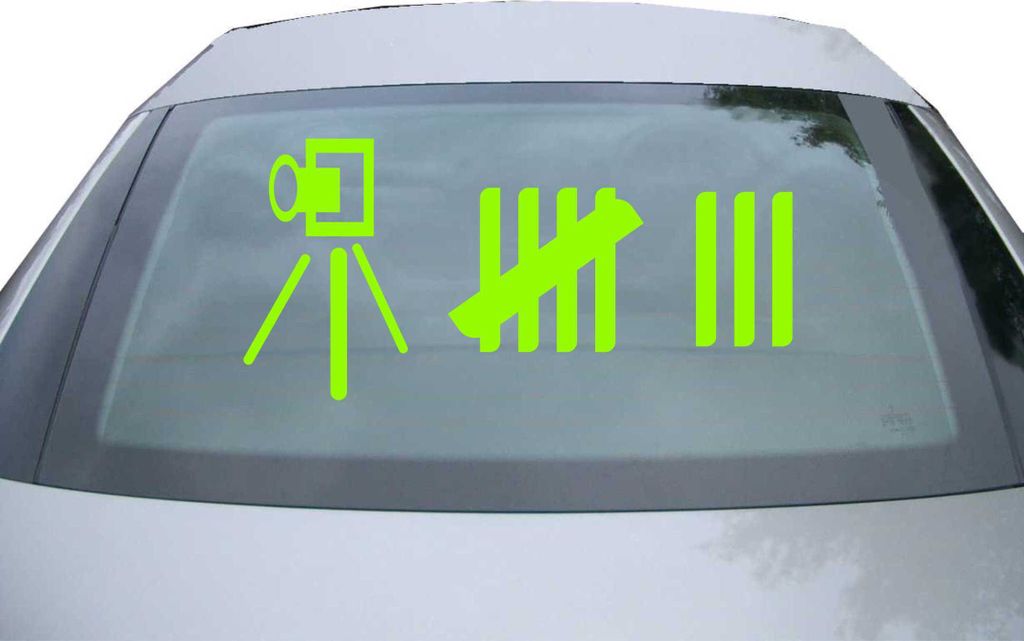 Indigos UG - Aufkleber Heckscheibe & Motorklappe DE6028 - neongrün - 600x285 mm - Camera Society - Auto Scheiben Fenster Heckklappe Tuning Racing ...