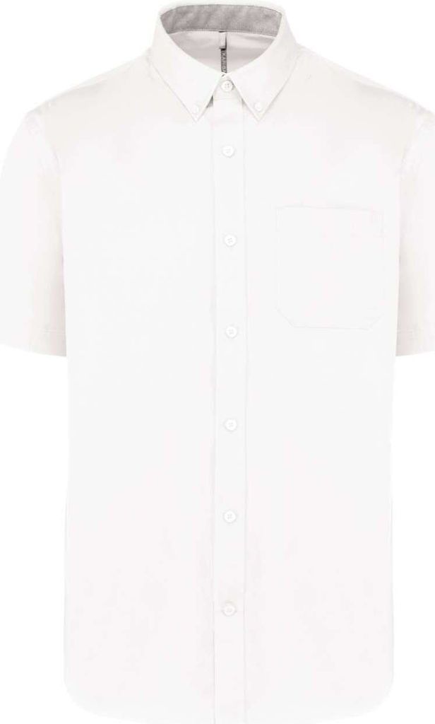 Kariban Herren Hemd Poloshirt Kurzarm T-Shirt Businesshemd Basic, Größe:2XL, Farbe:Weiß