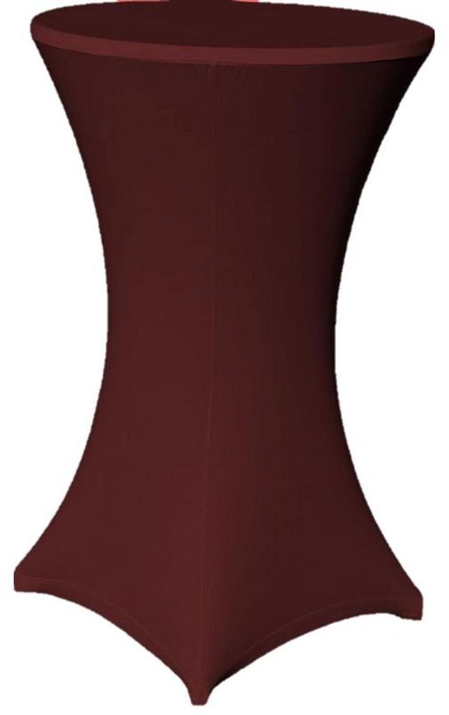 Stehtisch Husse Bordeaux Ø 80 cm mit Fußlaschen Stretch Produktbild 