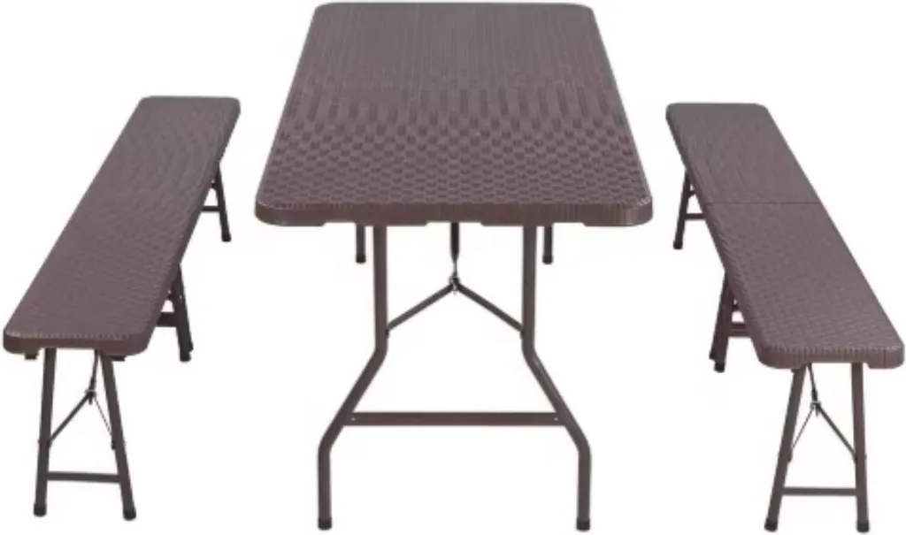 Table pliante jardin 180cm marron : fini le manque de place pour vos fêtes