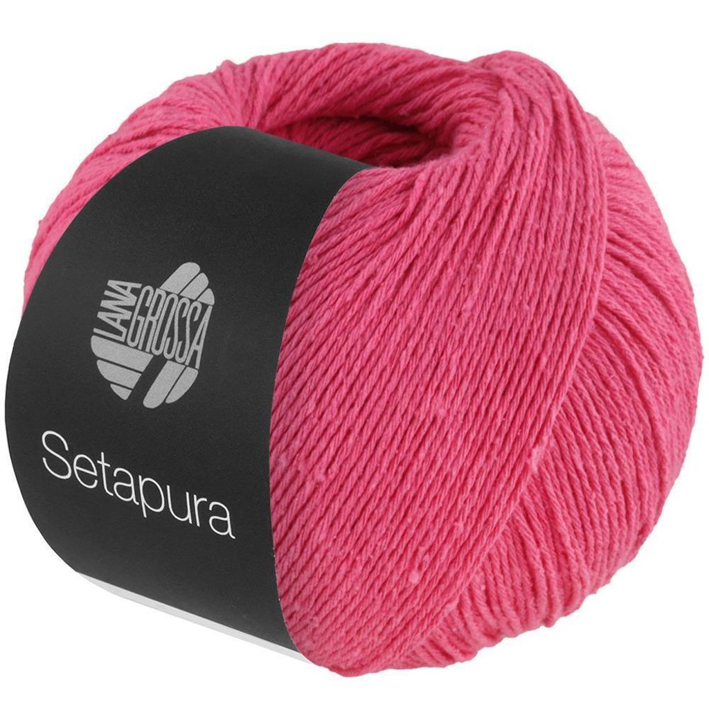 Lana Grossa SETAPURA 50 g angenehm weiches, mattes Seidengarn 200 m, Farbe:008 - Pink