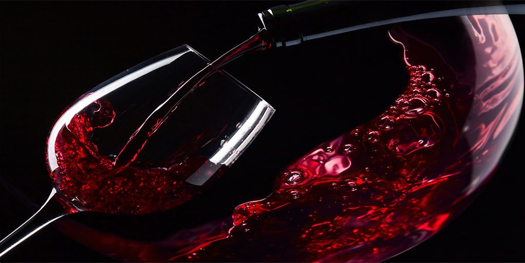 Tulup Glas-Bild - 100x50 -Wandkunst - Wandbild hinter gehärtetem Sicherheitsglas - Essen & Getränke - Rotwein - Rot