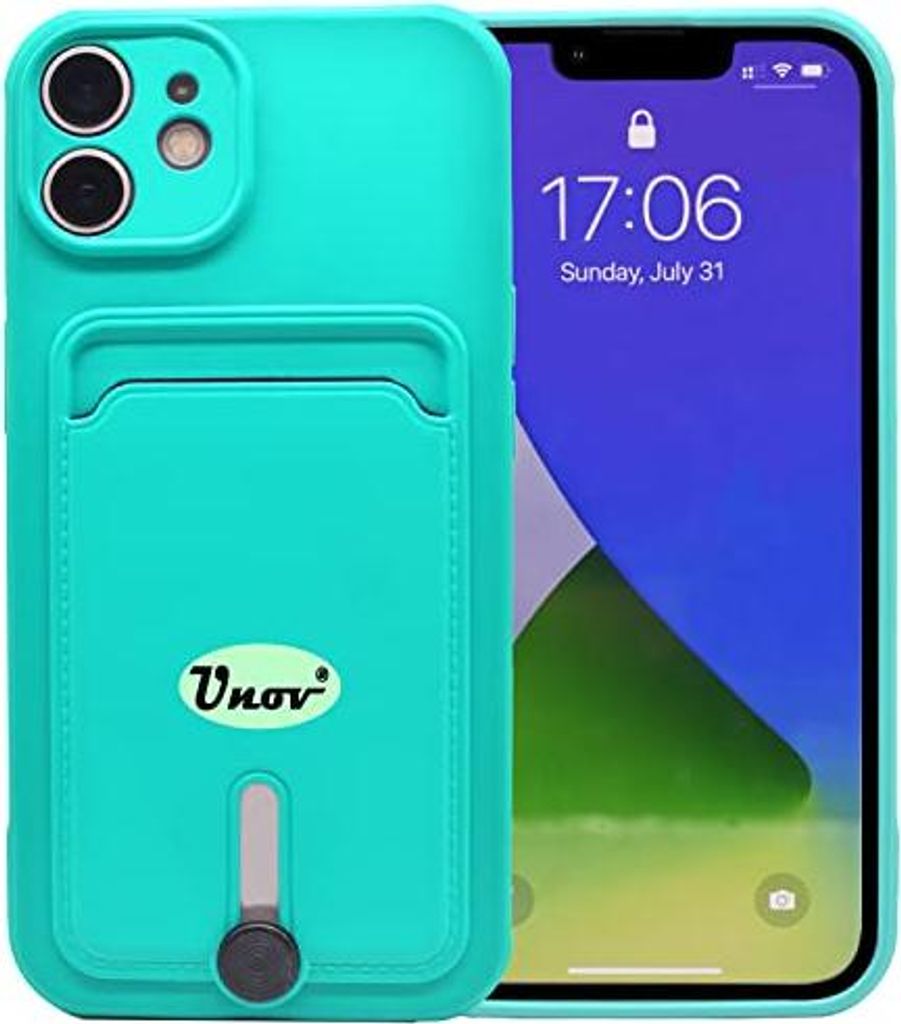 Apple Iphone 12 Hülle Mintgrün Silikon + Platz Für Karte