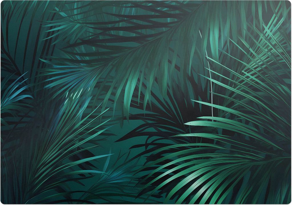 Tropische Blätter – Bodenschutzmatte – Stuhlunterlage 100x70 cm – Rutschfest – Hartbodenmatte