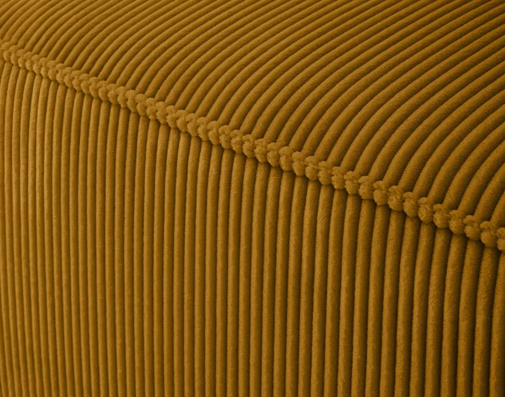 Module d'assise gauche Lisa Design Arty en velours côtelé jaune moutarde - 4