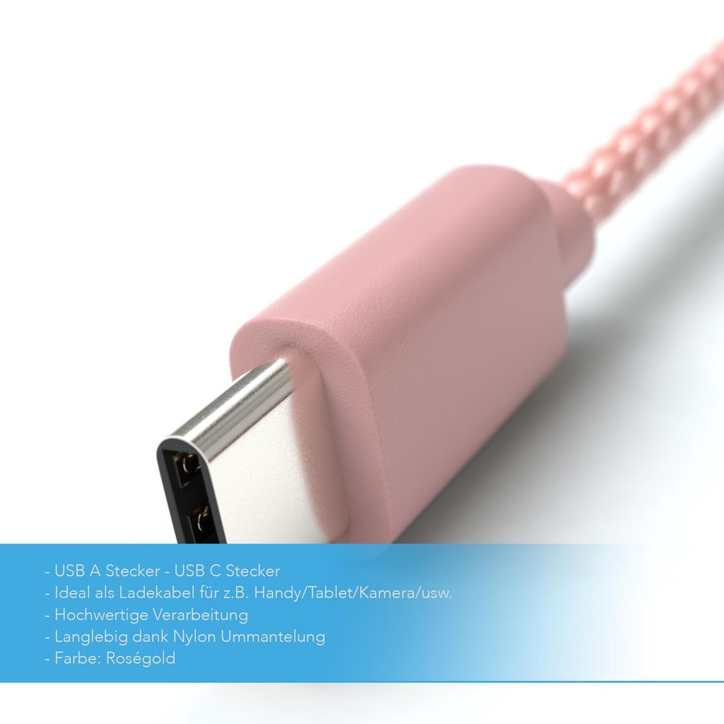 MaXlfe USB Ladekabel Typ-C USB-C Fast Charge Schnell Datenkabel 1 Meter 1a Smartphone Kabel 100 Cm