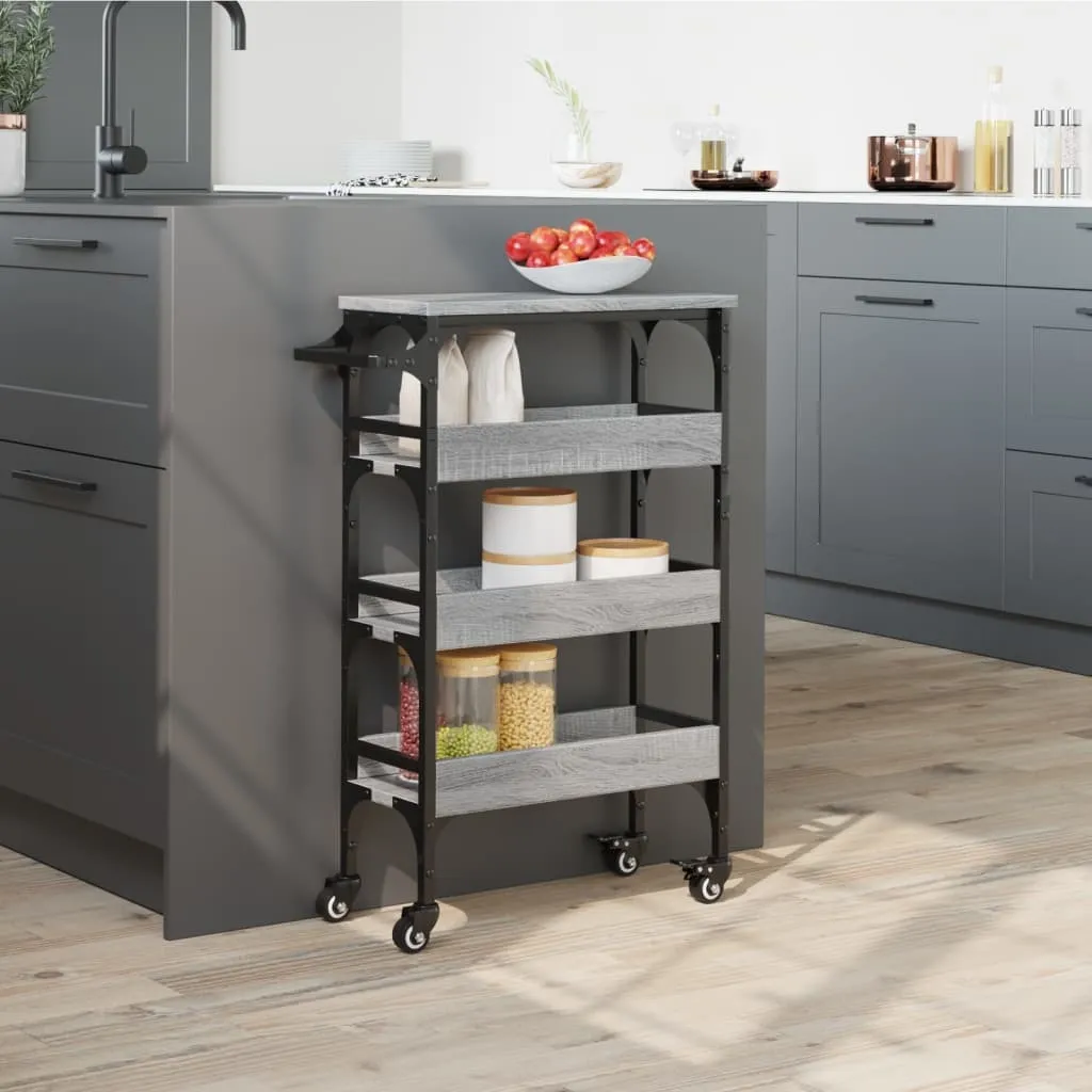 Rangement Cuisine Mobile Gris Sonoma pour Optimiser les Petits Espaces