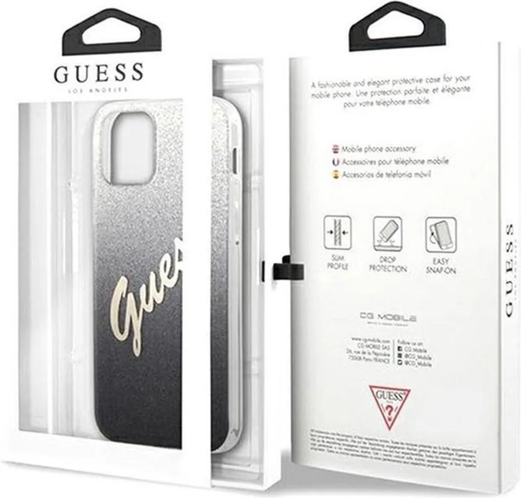 Guess Cover iPhone 12 Pro Max Nera Glitter Gradient - Chic & Safe - 8