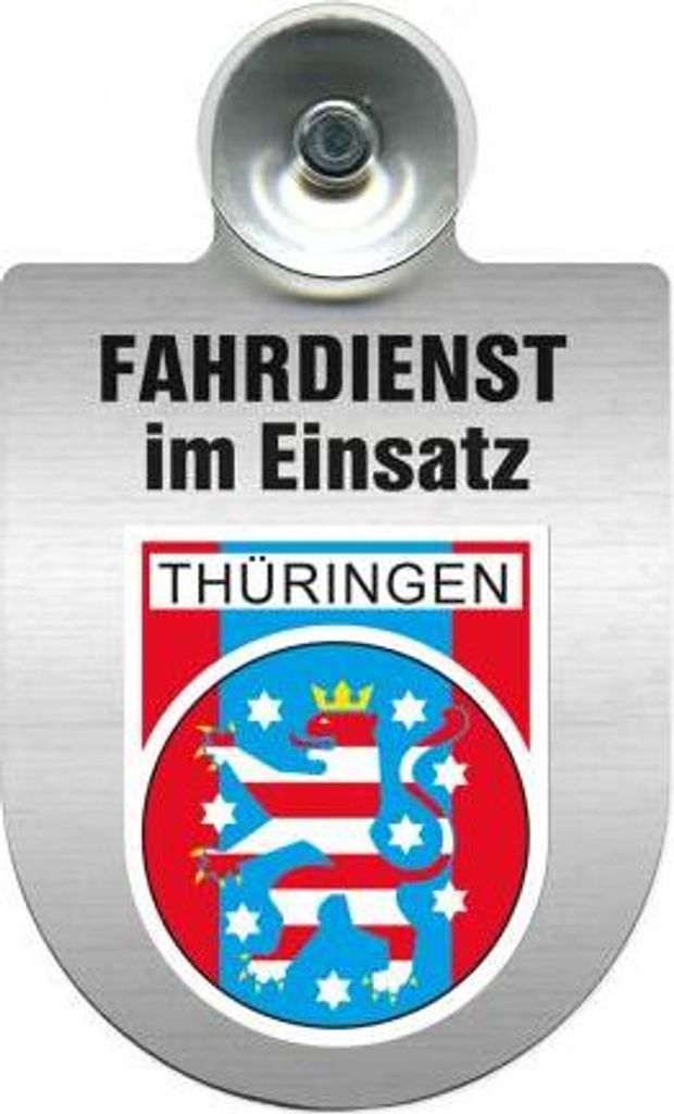 Einsatzschild Windschutzscheibe incl. Saugnapf - Fahrdienst im Einsatz - 309458 - incl. Regionen nach Wahl Color - Region Thüringen