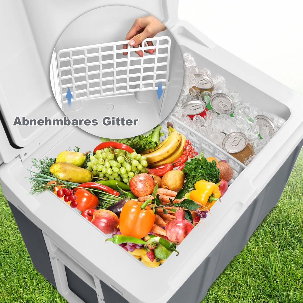 LZQ Kühlbox elektrisch 48L Grau Kühlbox Camping Kühlschrank Produktbild 3