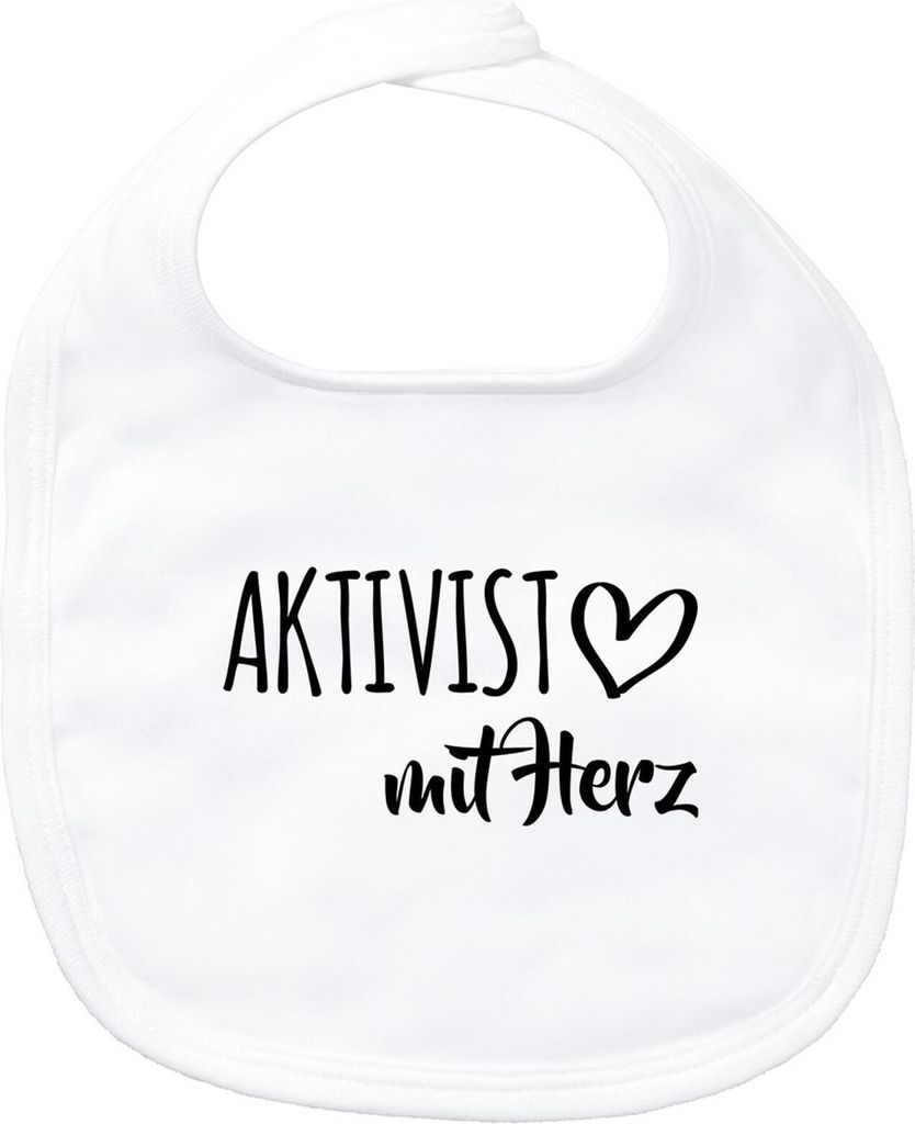 Huuraa Baby Lätzchen Aktivist mit Herz White Klettverschluss Baumwolle Latz Geschenkidee