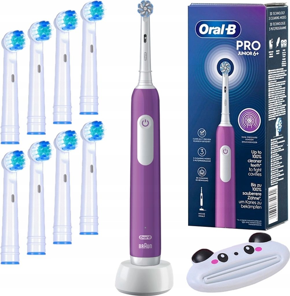 Oral-B | Elektrische Zahnbürste - Pro Junior - Violett - Für Kinder ab 6 Jahren - 3 Reinigungsmodi - Mit Zubehör