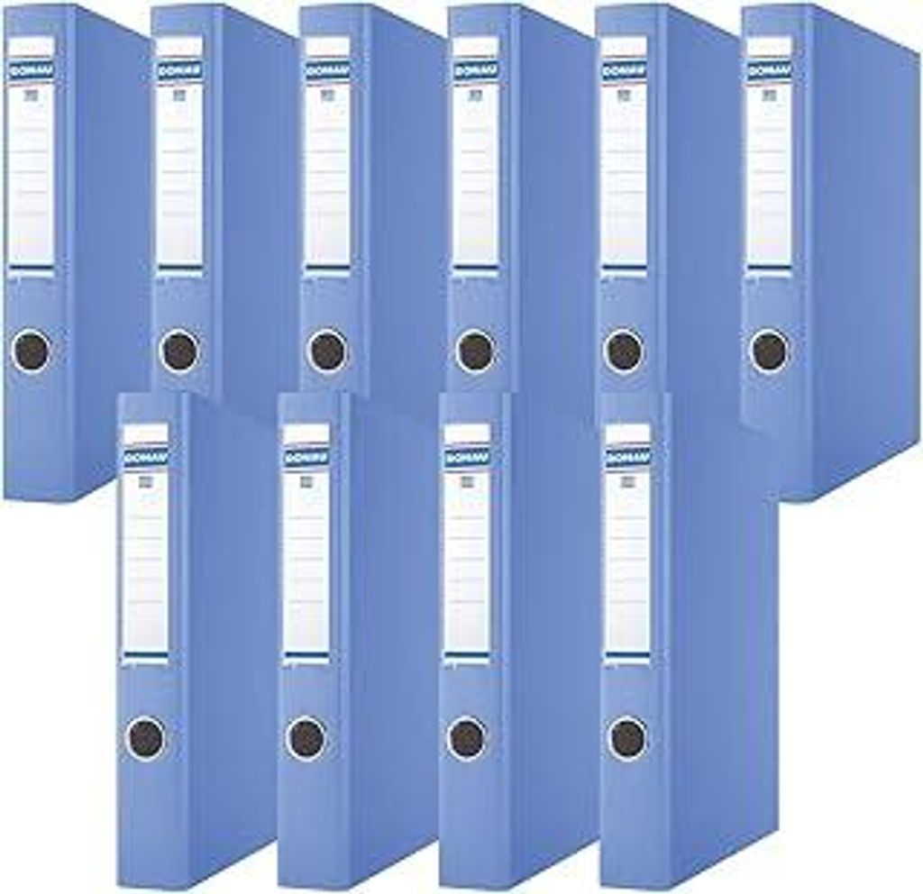 DONAU 3932001PL-10 Ringbuch/Blau | 2-D-Ring-Mechanik 30mm DIN A4 Ringordner Pappe/Kunststoff | Aus 1,9 mm dickem Karton mit öko PP 100μ | 10er Pa...