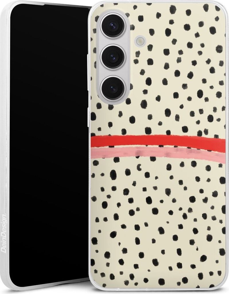 DeinDesign Slim Hülle für Samsung Galaxy S25+ Silikon Case Ultra Dünn Handyhülle Kunst Punkte Streifen