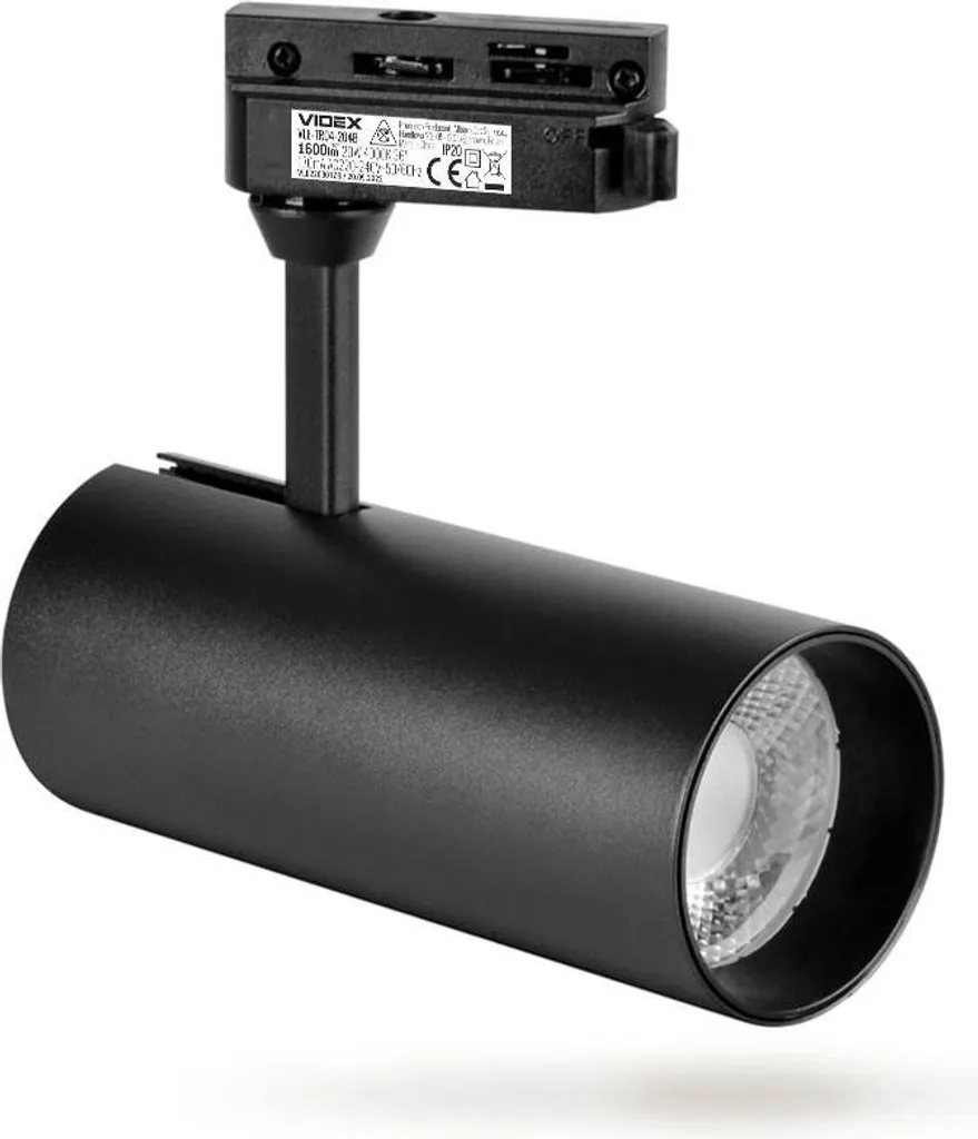 Projecteur LED sur rail VIDEX TOR 20W Noir - Éclairage intérieur COB - 5