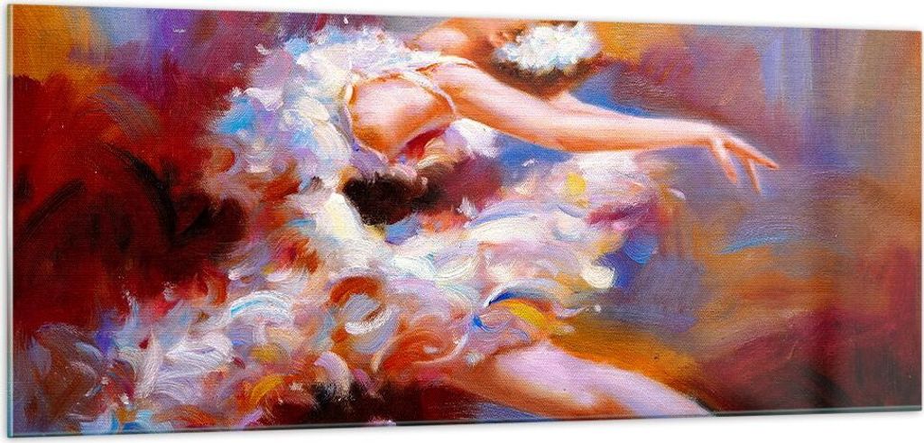 Bilder auf glas - Balletttänzer tanzen - 100x40cm - Glasbilder - Wandbilder - Kunstdruck - zum Aufhängen bereit - Wanddekoration aus Glas - Glas ...