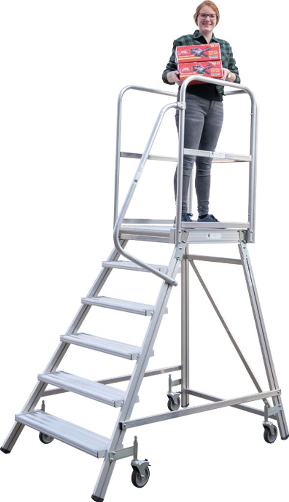 Podestleiter Nr. 515 - Stufen: 6, Arbeitshöhe: 345 cm