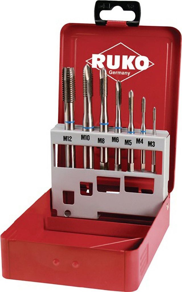 Ruko Maschinengewindebohrersatz DIN371 / 376-B M3-M12 HSS Metallkassette - 245057