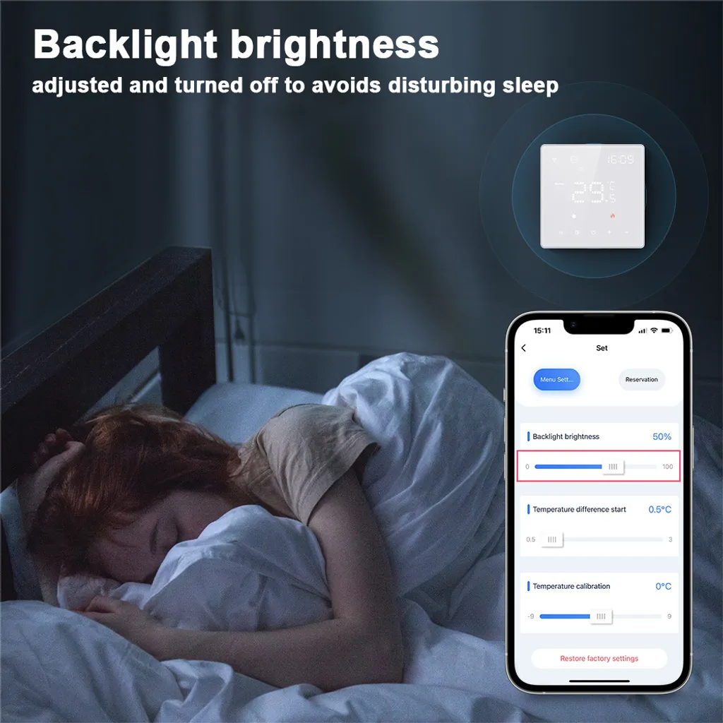 Thermostat tactile Wi-Fi programmable pour gestion de chauffage - 7
