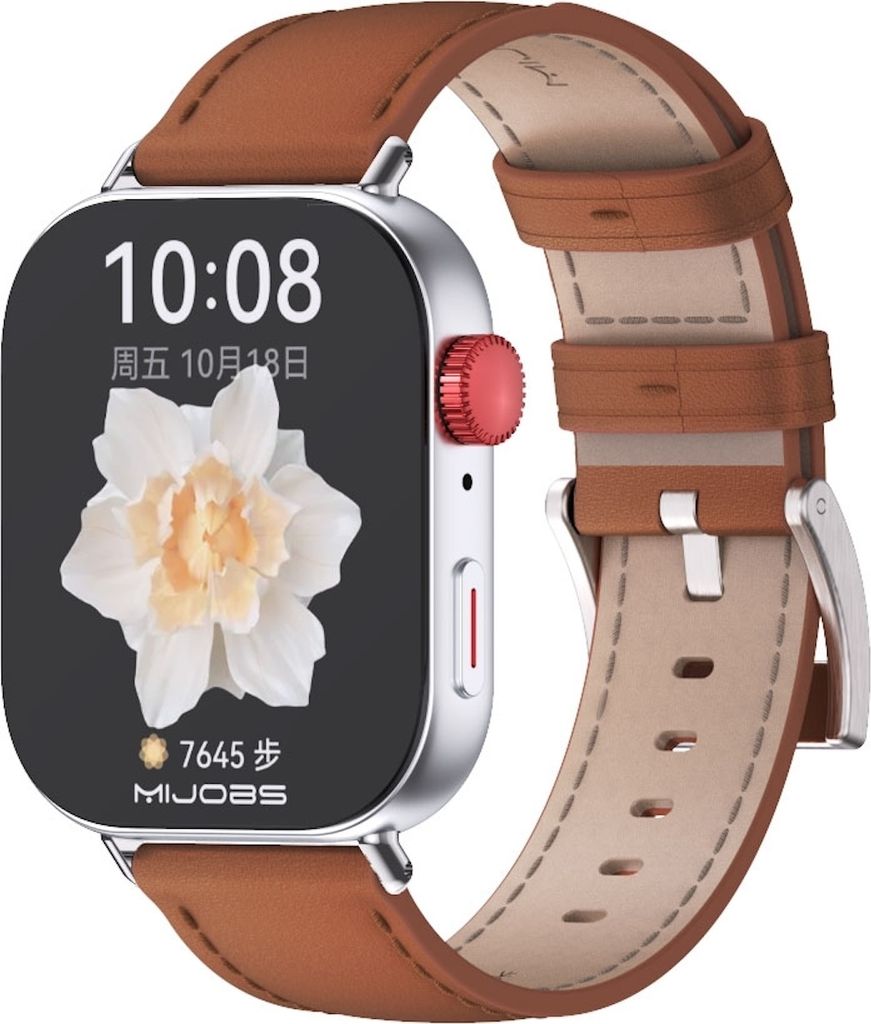 Smartwatch Armband Leder für Huawei Watch Fit 5 4 / Fit 5 4 Pro / 3 Braun Silber