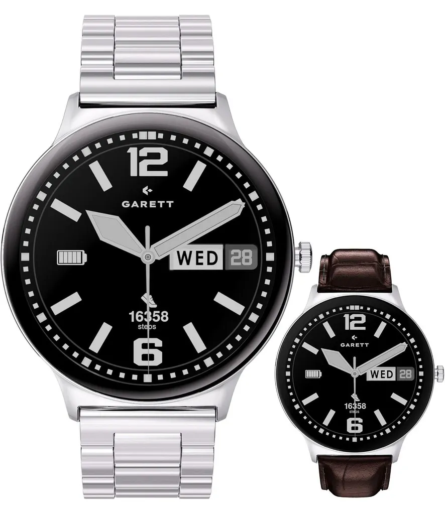 Montre Homme Garett Argentée Idéale pour le Travail et les Sorties