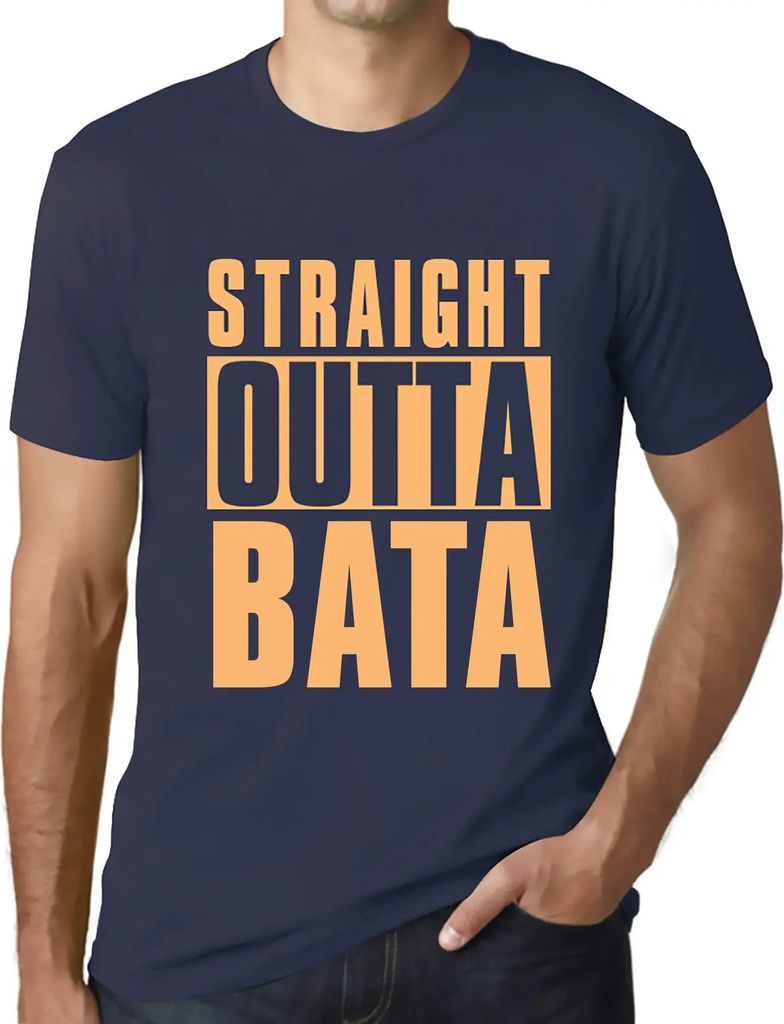 Herren Grafik T-Shirt Direkt aus Bata – Straight Outta Bata – Öko-Verantwortlich Vintage Jahrgang Kurzarm Lustige Druck Geburtstag Geschenk Mann