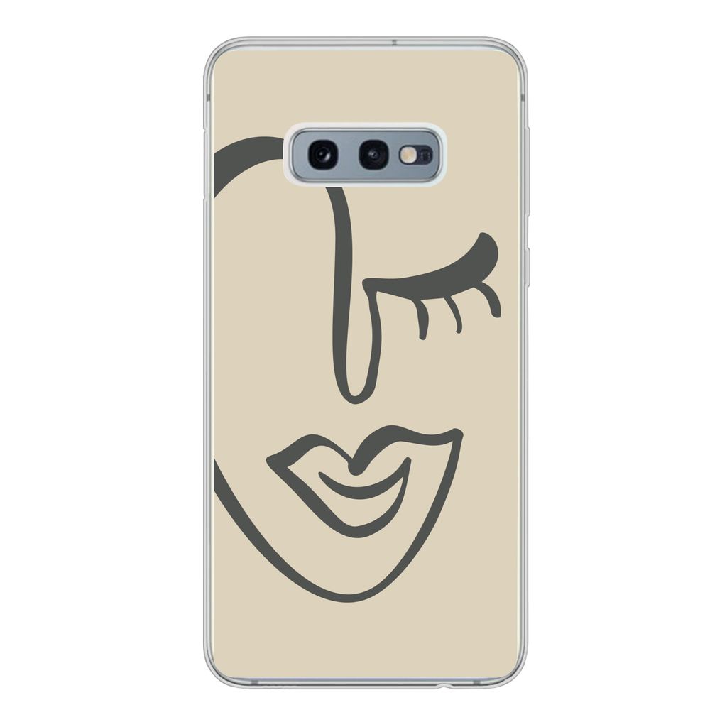 MuchoWow Handyhülle Schutzhülle Hülle für Samsung Galaxy S10e Frau - Gesicht - Kunst Silikon Softcase Handy Hülle - Handy