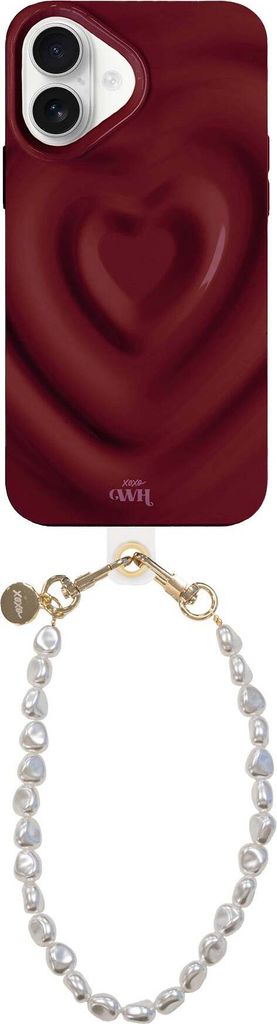 xoxo Wildhearts Biggest Love Burgundy Cord Case – Passend für iPhone 16 – Rot