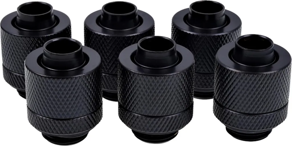 Alphacool Pivot de Glace 13/10mm G1/4 Deep Black Sixpack pour Watercooling