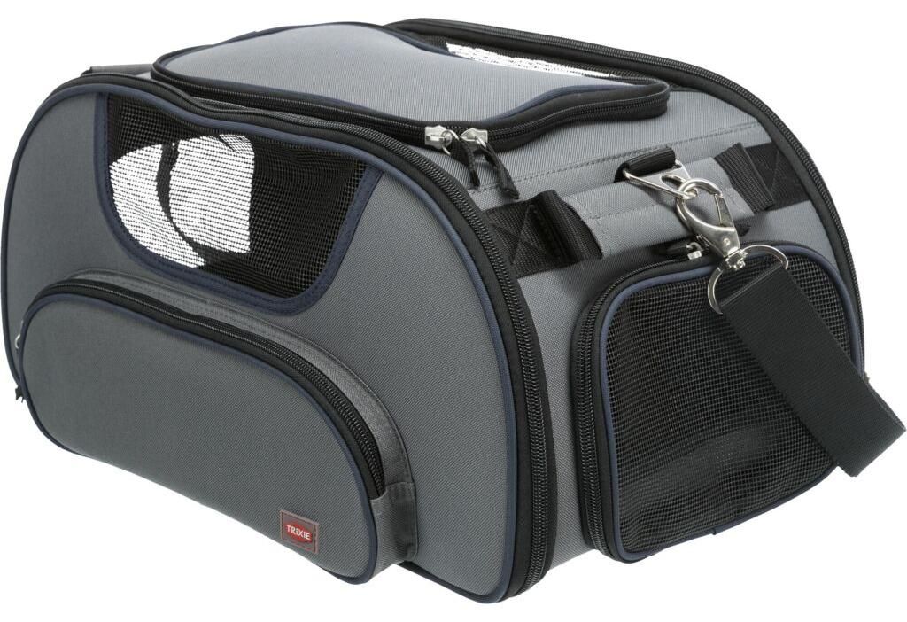 TRIXIE Airline Tasche Wings - grau/blau - 28 × 23 × 46 cm Produktbild 