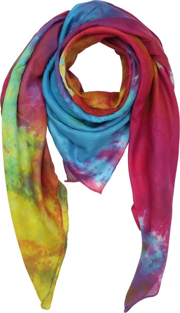 Baumwolltuch - bunt Batik - tie dye - quadratisches Tuch Produktbild 