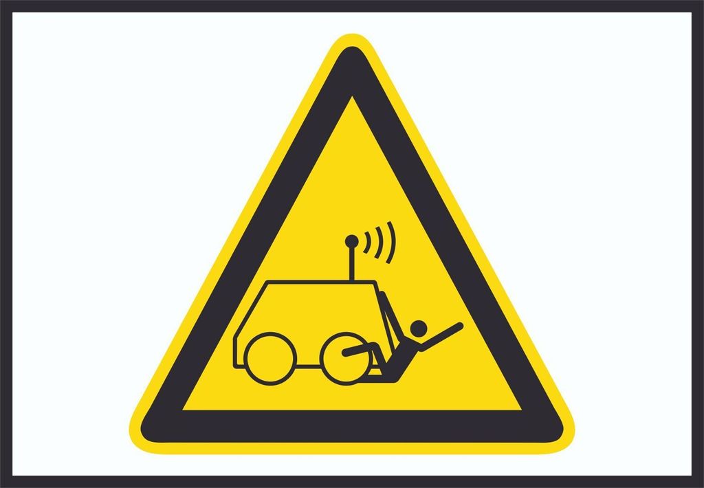 Warnung vor Überrollen durch ferngesteuerte Maschine Symbol A1 (594x841mm) Schild