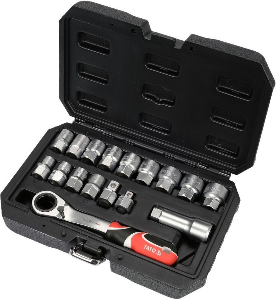 YATO YT-38653 - Steckschlüsselsatz (17-teilig, Produktbild 