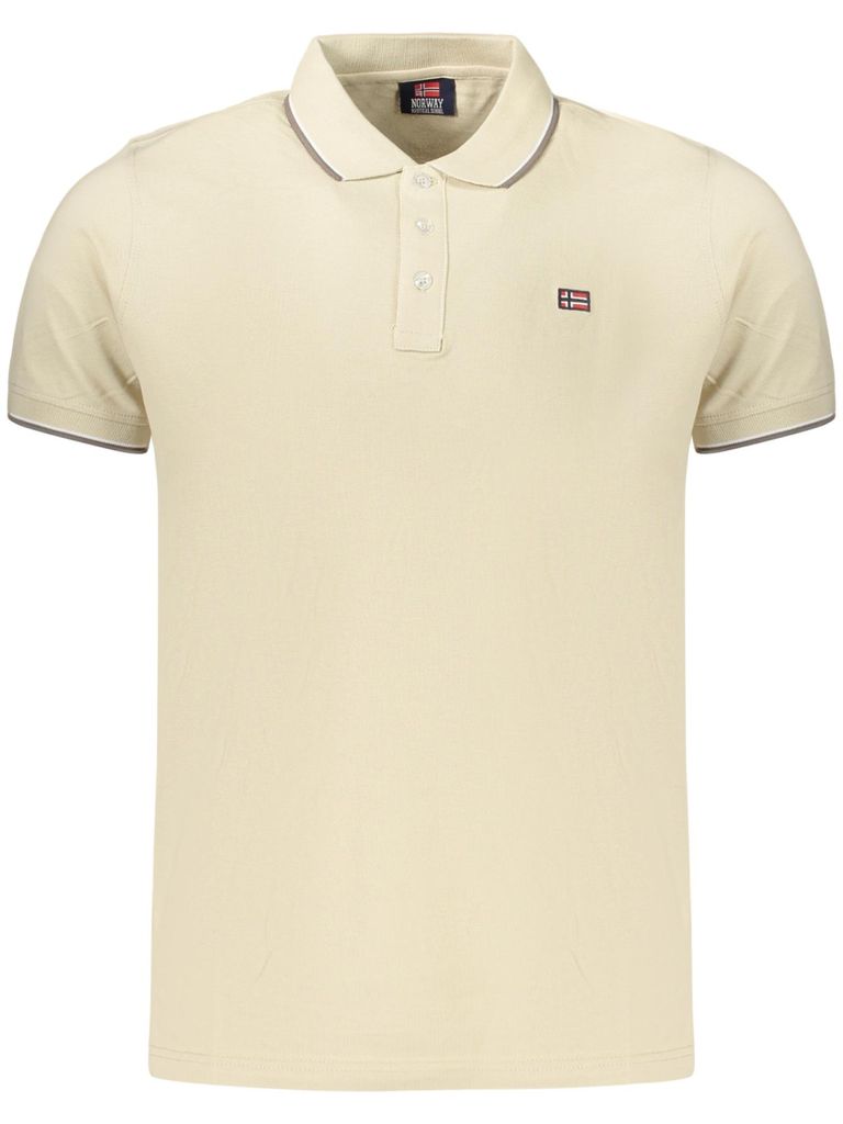 Herren Poloshirt Beige mit Kontrastdetails und Applikation