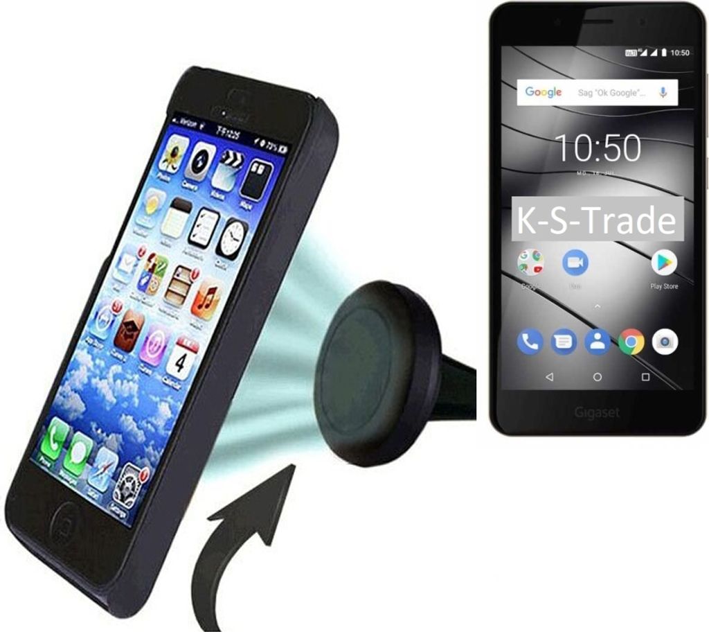K-S-Trade Kompatibel mit Gigaset GS180 Auto Handy Halterung KFZ Halter Lüftungsgitterhalterung Air Vent mount Smartphone Halter