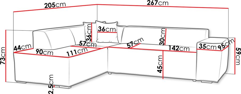 MIRJAN24 Ecksofa Lordin, Polsterecke, L-Form Sofa, Produktbild 8