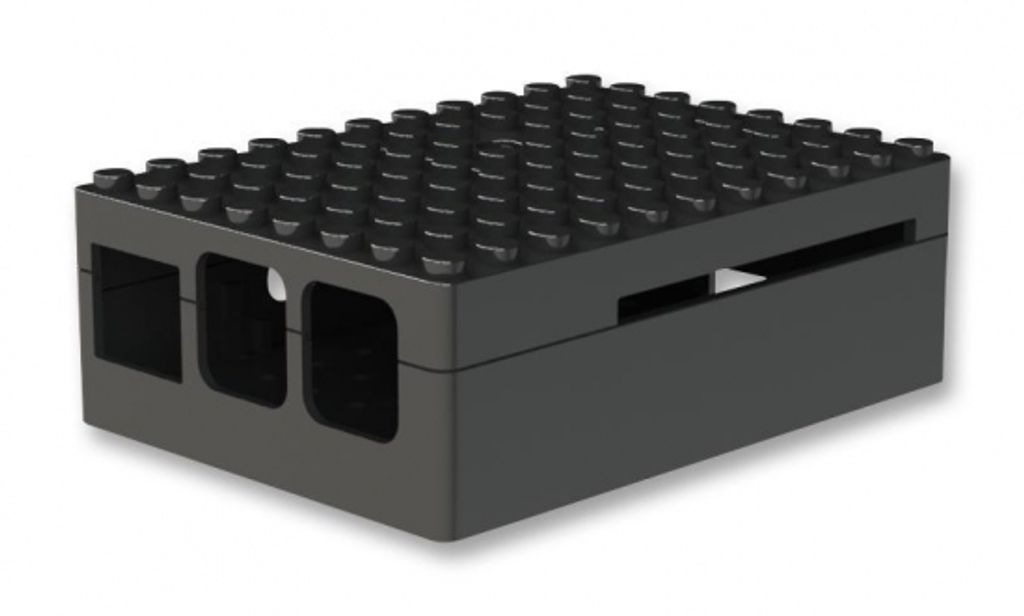 Baustein Gehäuse für Raspberry Pi 3, 2 Modell B / B+ - Farbe: schwarz