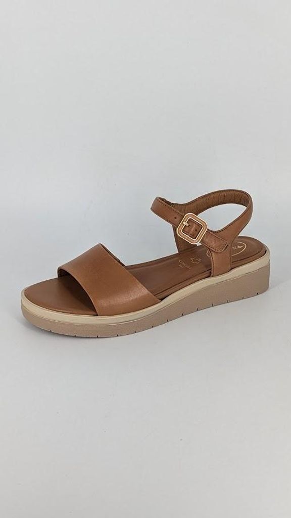 Tamaris Comfort Damen Sandalen flach aus Leder mit Klettverschluss, Braun (Nut) Gr.39 EU