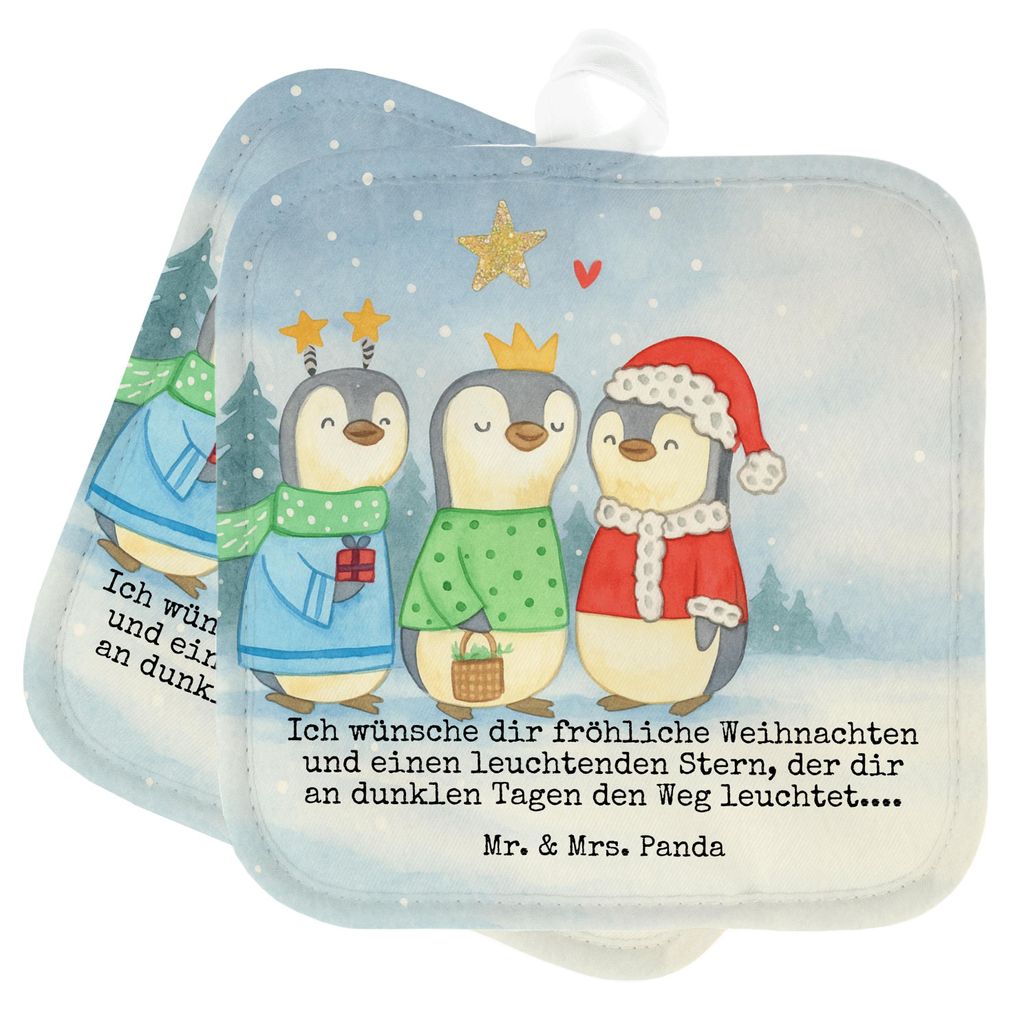 Mr. & Mrs. Panda Topflappen Winterzeit Heilige drei Könige Design - Weiß - Geschenk, Winter, Heiligabend, Weihnachten, Kochlappen, Ofenlappen, We...