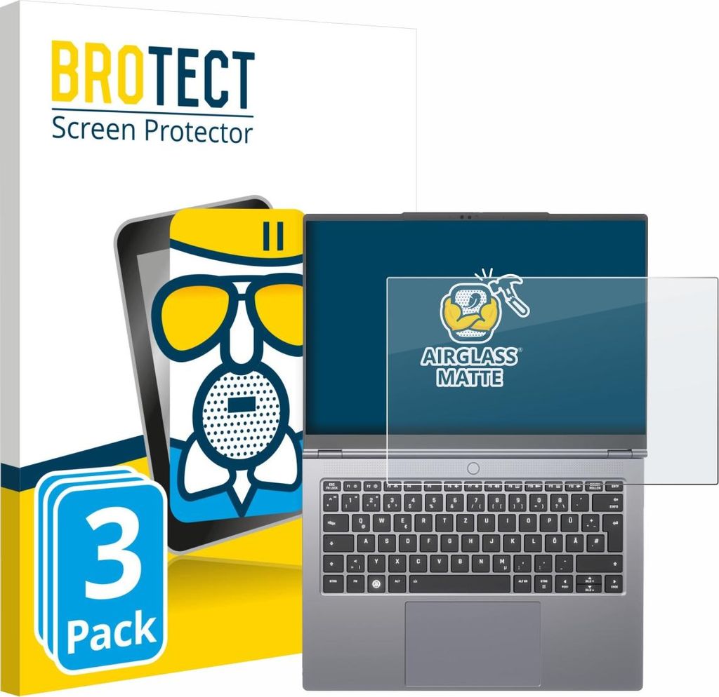 3x BROTECT Entspiegelungs Schutzglas für Tuxedo InfinityBook Pro 14 Gen 10 Schutzfolie Panzer Folie Glas Display Schutz matt