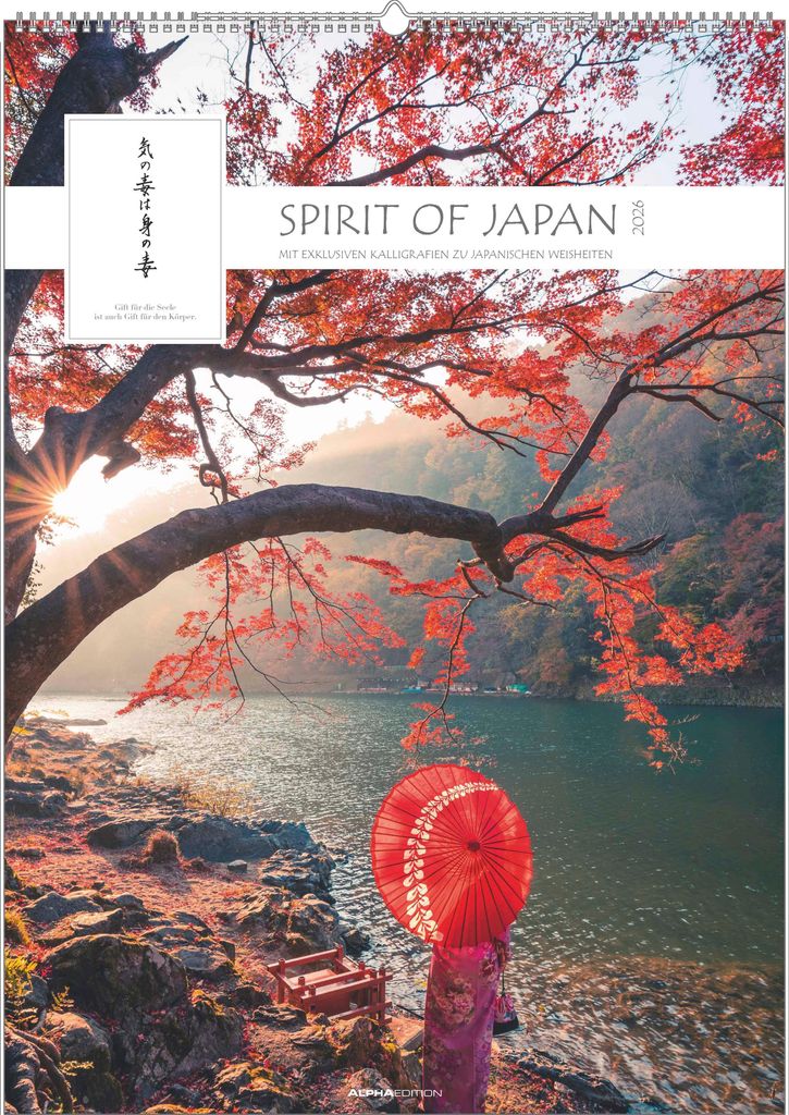 Alpha Edition - Spirit of Japan Kalender 2026 - Hochwertiger Wandkalender 50x70 cm mit japanischer Kalligraphie,, Weisheiten aus Japan für Liebhab...