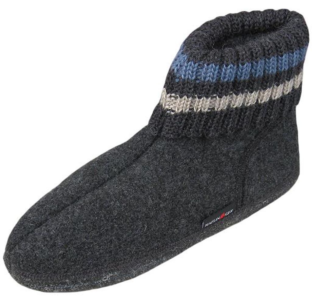 Haflinger Paul Uni Hüttenschuhe Graphit, 631051-0-77 Produktbild 