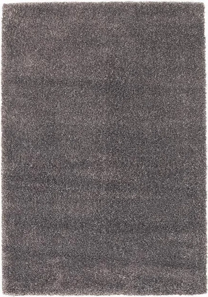 Tapis de salon rectangulaire Lana 135 x 200 cm textile doux gris et blanc