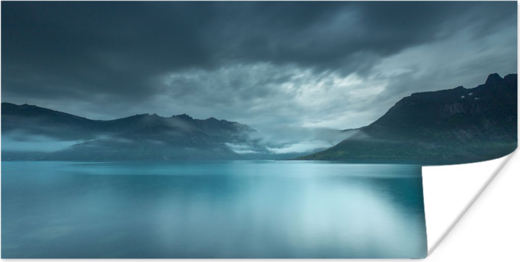 MuchoWow Poster Meer - Norwegen - Blau 160x80 cm - Foto Poster