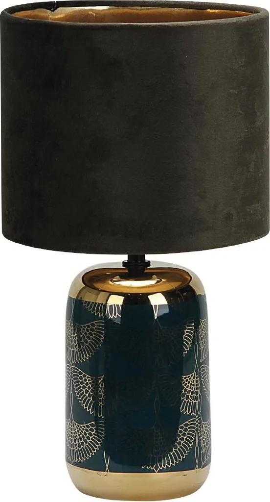 Lampada da Tavolo Blu Lusso Roma - Ceramica H33 per Living e Notte